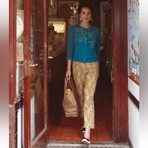 Cartonnier Anthropologie Burnt Orange Paisley Ankle Pants Size 12